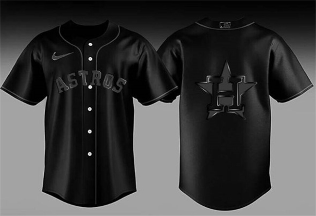 Men's Houston Astros Back In Black Combo Stitched Baseball Jersey